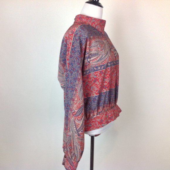 Vintage Wilroy Traveller Top Womens Large Boho Flo - Picture 2 of 6